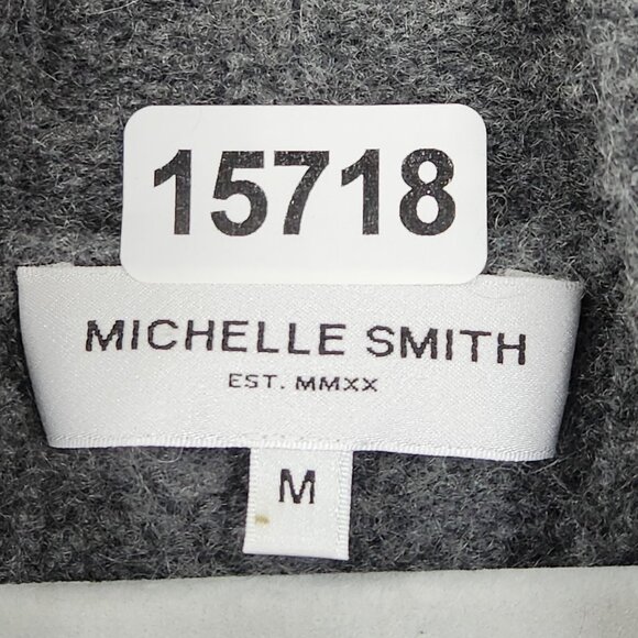 Michelle Smith Sweater Womens Medium Gray Stacey Cable Knit Cashmere Turtle Neck - Picture 6 of 11